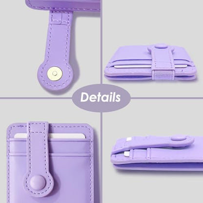 M-Plateau Phone Wallet Stick On – Adhesive Card Holder, Durable & Stylish Multi-Functional Wallet Attachment for Cell Phones, Secure and Slim with Adhesive(Lavender) - color: Lavender
