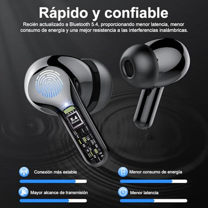 Wireless Earbuds, Bluetooth 5.4 Headphones HiFi Stereo, Bluetooth Earbuds - color: A-Black