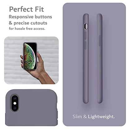 TUDIA TPU Silicone Case Compatible with iPhone Xs MAX Case (2018), Smooth Lightweight Shockproof Ultra Slim Silicone Protective Cover - Lavender Gray - color: Lavender Gray, size: iPhone XS Max