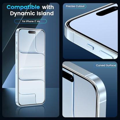 Fotbor Compatible for 3 Pack iPhone Air Screen Protector With 1 Set Camera Lens Protector, 2025 Upgrade 9H+ Premium Tempered Glass 17air, Easy Installation Kits, 6.5 inch - size: iPhone Air-6.5 inch