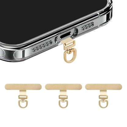 Yojaro 360° Rotating Stainless Steel Phone Tether Tab (3-Pack) - Universal for iPhone & Other Phones (Fits Wristbands/Necklaces/Crossbody Straps) - color: Champagne Gold