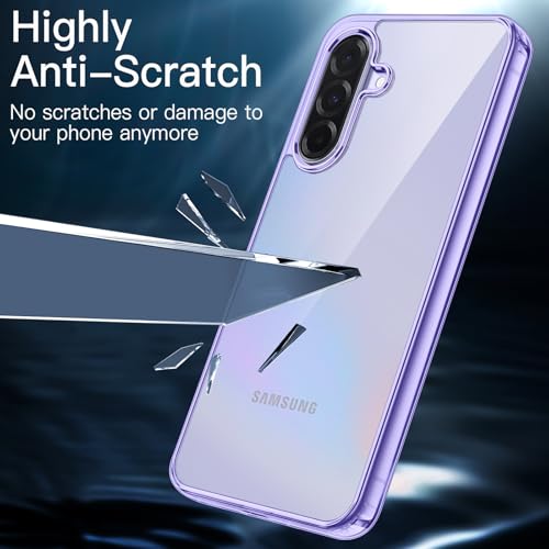 JETech Case for Samsung Galaxy A36, Anti-Yellowing, Lavender | Shockproof Protection, Scratch Resistant Hard PC Back, Durable Transparent TPU Bumper - color: Lavender, size: Galaxy A36