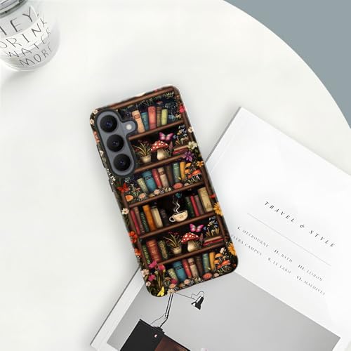 Case for Samsung Galaxy S26 Plus,Camera Protection Soft Glossy Phone Case - Retro Book Mushroom - color: Retro Book Mushroom, size: Samsung Galaxy S26 Plus