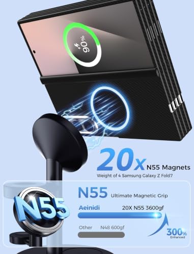 Aeinidi 25W Super Fast Strong Magnetic Wireless Charger for Samsung - color: Black Carbon, size: 25W