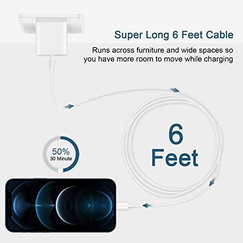 CXX iPhone 14/13/12 Charger 20W Fast Charging [MFi Certified] - color: White, size: 6FT
