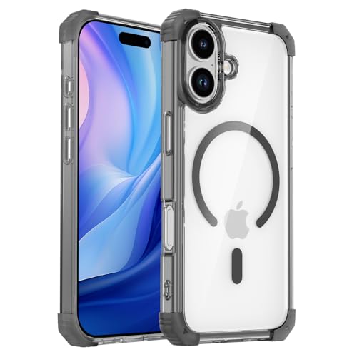Magnetic Clear Case for iPhone 17 Case Crystal Clear, [Anti-Yellowing][Military-Grade Protection], Shockproof Protective Bumper Cute Transparent Slim, Compatible with MagSafe, Clear Black - color: Black, size: for iPhone 17