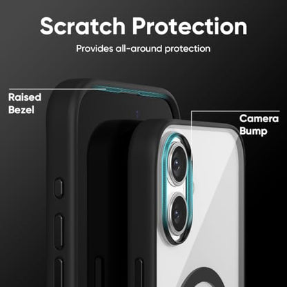 FLOLAB Surtect Tri-Fusion Magnetic for iPhone 17 Case Protective Slim Design Magsafe Compatible Military Grade - Black Clear Black - color: Black Clear Black, size: iPhone 17