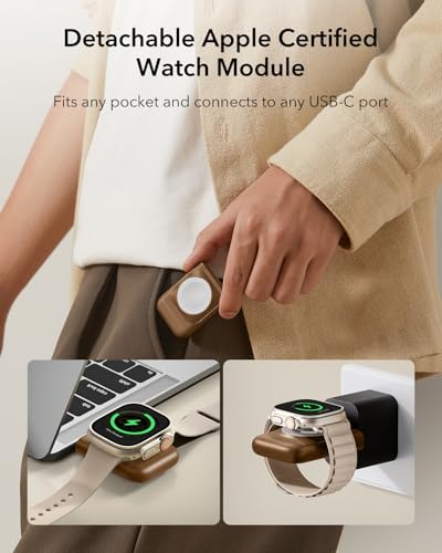 ESR 3 in 1 Wireless Charging Station, for Magsafe Charger Stand - color: Brown