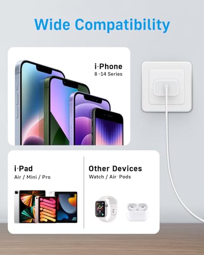 CXX 10FT iPhone 14/13/12 Charger 20W Fast Charging [MFi Certified] - color: White, size: 10FT