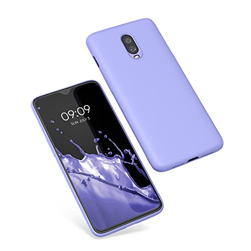 kwmobile Case Compatible with OnePlus 6T Case - Slim Protective TPU Silicone Phone Cover - Light Lavender - color: light lavender