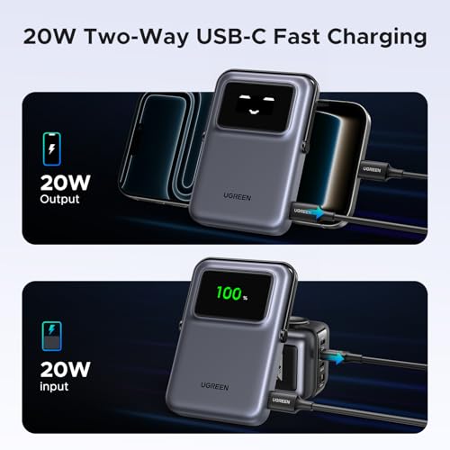 UGREEN Uno 10000mAh Magnetic Power Bank PD 20W Qi 7.5W for iPhone