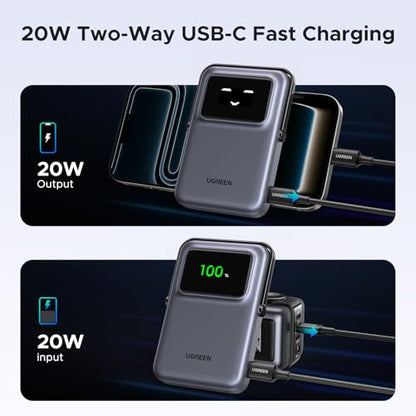 UGREEN Uno 10000mAh Magnetic Power Bank PD 20W Qi 7.5W for iPhone