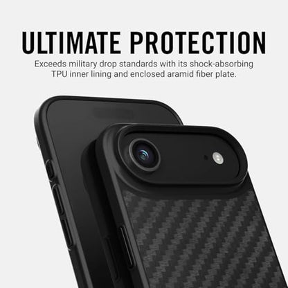 Ridge Case Compatible with iPhone 17 AIR - Compatible with MAGSAFE & Wireless Charging, Aluminum Control Buttons, Dual-Layer Construction, TPU Bumper with Drop Protection (Carbon) - color: Carbon, size: iPhone Air