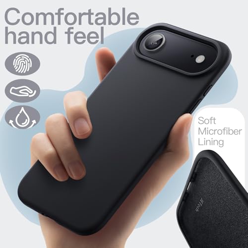 JETech Silicone Case for iPhone Air, Black | Silky Soft Touch, Shockproof Protection, Scratch Resistant, Microfiber Lining - color: Black, size: iPhone Air