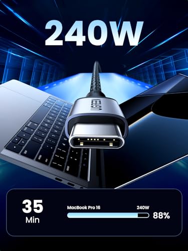 UGREEN 240W USB C to USB C Cable, Fast Charging Cable, 3.3ft, Black - size: 3.3FT