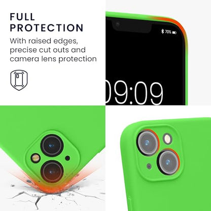 kwmobile Case Compatible with Apple iPhone 14 Case - Slim TPU Silicone Phone Cover - Soft Touch Finish - Lime Green - color: lime green, size: iPhone 14
