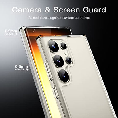 JETech Case for Samsung Galaxy S23 Ultra, Anti-Yellowing, Clear | Shockproof Protection, Scratch Resistant Hard PC Back, Durable Transparent TPU Bumper - color: Clear