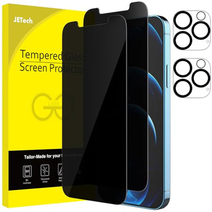 JETech Privacy Screen Protector for iPhone 12 Pro Max, 2+2 Pack - size: iPhone 12 Pro Max