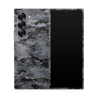 Glossy Glitter Phone Skin Compatible with Samsung Galaxy Z Fold 6 - Digital Camo - Premium 3M Vinyl Protective Wrap Decal Cover - Easy to Apply | Crafted in The USA by MightySkins - color: Digital Camo, style: Glossy Glitter Finish