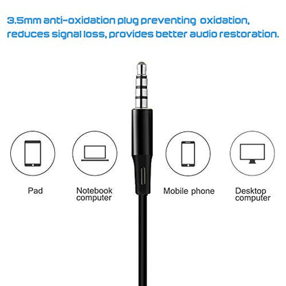 SourceTon 3 Packs Earphone with Remote & Microphone, in Ear Stereo Sound Noise Isolating Tangle Free for Smartphones, Laptops, Gaming, Fits 3.5mm Interface Device - color: 1 Black+1 White+1 Red