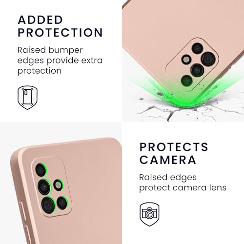 kwmobile Case Compatible with Samsung Galaxy A51 Case -Soft TPU Back Phone Cover - with Metallic Look - Metallic Rose Gold - color: metallic rose gold, size: Galaxy A51