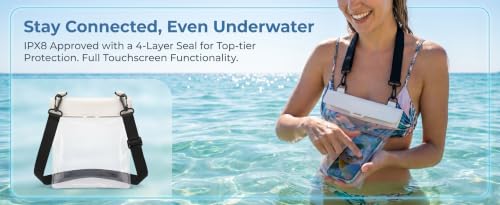 Waterproof Phone Pouch 2.6L Large Capacity Dry Bag with Sensitive Touch Screen 3-Layer Seal Underwater Case for Beach Snorkeling Rafting-Beige - color: Beige
