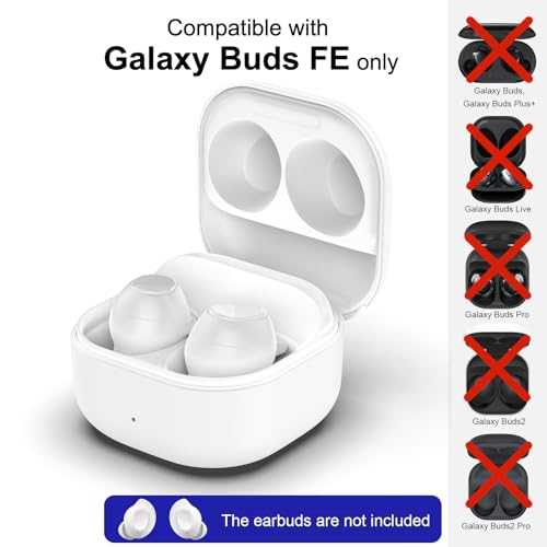 Compatible with Samsung Galaxy Buds FE(White), Rinetics Wired Charging Case Replacement Charger Case for Samsung Galaxy Buds FE (Earbuds not Included)