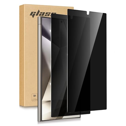 [2 Pack for Galaxy S24 Ultra Privacy Screen Protector Tempered Glass, [Anti-Spy][Supports Fingerprint Unlock] [ Bubble Free] [Case Friendly] for S24 Ultra 5G 6.8 inch - size: S24U 2
