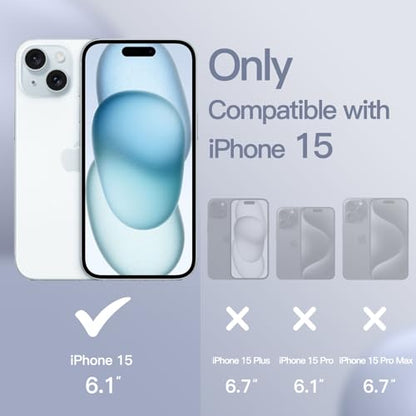 JETech Silicone Case for iPhone 15, Winter Blue | Silky Soft Touch, Shockproof Protection, Scratch Resistant, Microfiber Lining - color: Winter Blue, size: iPhone 15