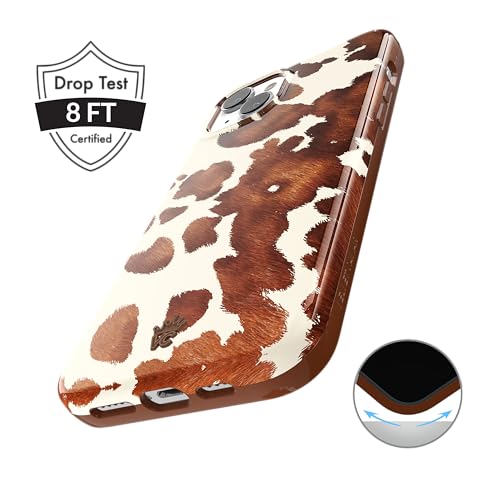 VELVET CAVIAR for iPhone 15 Case Western - Compatible with MagSafe - 10ft Drop Tested - Cocoa Cow Print - color: Cocoa Cow Print, size: 15