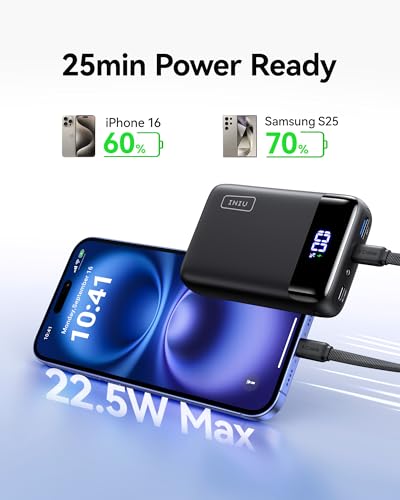 INIU 20000mAh Portable + 30W 2-Pack Type C Charger