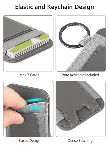 For Magsafe Wallet, Strongest Magnetic Wallet for iPhone 17/16/15/14/13/12 Series, Magnetic Card Holder with 2 Card Slots, RFID Blocking, Vegan Leather, Hold 7 Cards, Gray | Magnetic Wallet for iPhone 17/16/15/14/13/12 Series, Magnetic Card Holder with 2