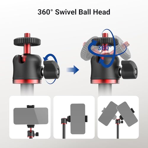 NEEWER Overhead Phone Tripod Stand w Dual Ball Head Shock Absorbent, DS026