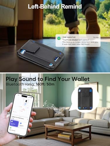 for MagSafe Wallet Works with Apple Find My, Strongest Magnetic Wallet - color: Carbon Fiber Black