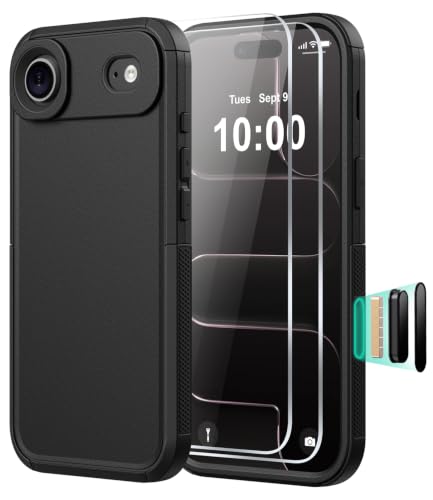 Diverbox Magnetic for iPhone Air Case-(Compatible with MagSafe) Heavy Duty Protection Phone Case with Camera Control Button with Screen Protector Shockproof Drop-Proof 6.5 inch (Black) - color: Black, size: iPhone Air