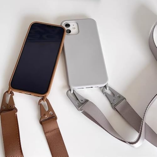 Crossbody Phone Case Compatible with iPhone 6/7/8/SE2/SE3, Cute Soft Silicone Cover with Lanyard Adjustable Shoulder Strap Shockproof Protector Women Girls Gray - color: Gray, size: iPhone 6/7/8/SE2/SE3