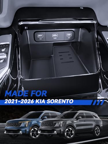 for Sorento Wireless Charger Silicone Pad Mat 2021-2025 2026 Kia Sorento Accessories Non-Slip Phone Charging Pad Tray Liner, Anti-Scratch Black