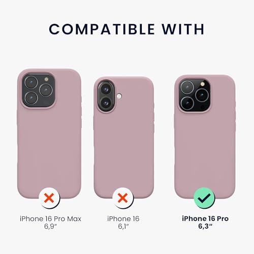 kwmobile Case Compatible with Apple iPhone 16 Pro Case - TPU Silicone Phone Cover with Soft Finish - Mauve - color: mauve, size: iPhone 16 Pro