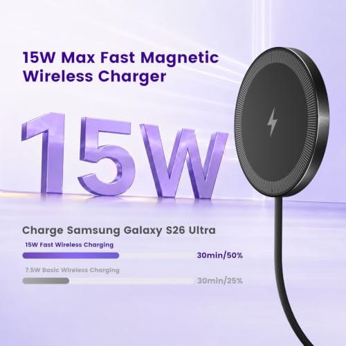 15W Magnetic Fast Charging Pad, Wireless Charger for Samsung & Android - color: (for Samsung) Black*2