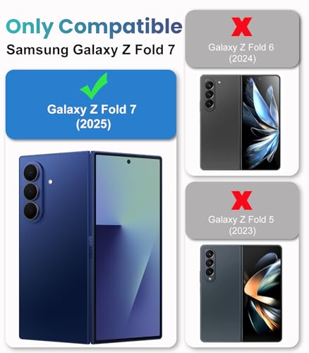 Magnetic Phone Case for Samsung Galaxy Z Fold 7, Fit for MagSafe | Full-body Case with 2 Pack Front Frame,Built-in Glass Screen Protector【Privacy & HD Clear】Shockproof Hinge Protective,Orange