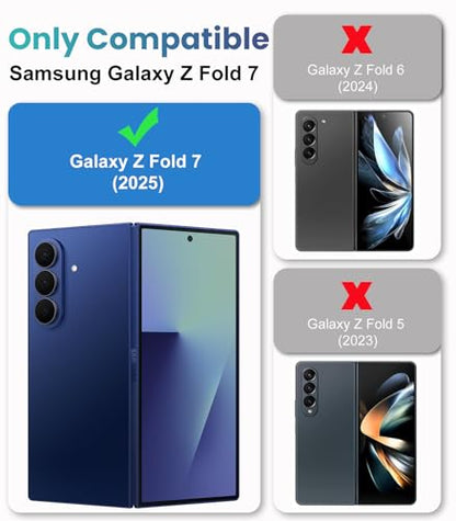 Magnetic Phone Case for Samsung Galaxy Z Fold 7, Fit for MagSafe | Full-body Case with 2 Pack Front Frame,Built-in Glass Screen Protector【Privacy & HD Clear】Shockproof Hinge Protective,Orange