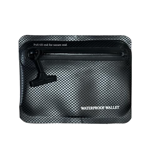 Heavy Duty Airtight Wallet Submersible Waterproof Wallet Protection for Keys, Cards - color: Black with diamond grid, size: 5.2" X 4" / 13.5CM X 10 CM