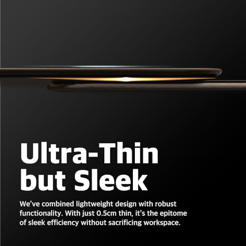 POUT H3 Wireless Charging Mouse Pad – Qi-Enabled Fast Charger Built into Sleek Desk Mat, Compatible with Phones, Earbuds & More(Latte Cream) - color: Latte Cream, size: BASE