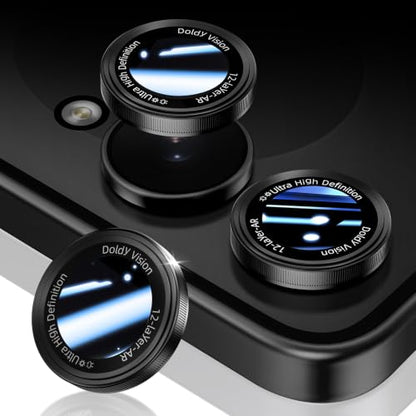 HelloDeere for Samsung Galaxy Z Flip 8 Camera Lens Protector, Military-Grade 9H+ Tempered Glass with AR Optical Tech HD Anti-Glare Anti-Scratch Metal Individual Ring Easy Install Case Friendly, Black - color: Z Flip 8 (Black)