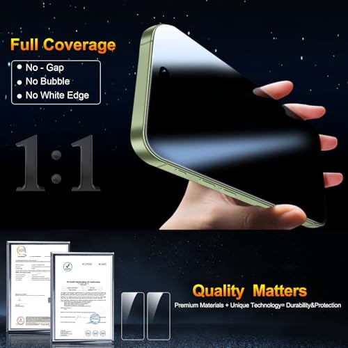 QsmQam 3 Pack Screen Protector for iPhone 17 6.3 Inch + 1 Pack Individual Camera Lens Protector, Ultra HD Tempered Glass, Military Grade Shatterproof, Case Friendly [with Installation Frame] - size: iPhone 17