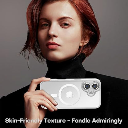 Newfuture Magnetic for iPhone 16 Case Matte Shockproof, Frosted White | Military Drop Protection, Slim Matte Anti-Fingerprint, Compatible with Magsafe, Camera Guard, Translucent Protective Cover - color: Frosted White, size: iPhone 16 6.1 inch