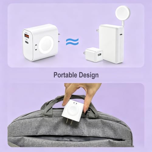 Charger Block for Apple Watch,23W Fast 3 in 1 USB C iWatch Charging Block - color: White-1pc