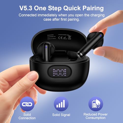 Wireless Earbuds Bluetooth Headphones for Samsung Galaxy S26 S25 Ultra S24 - color: Black