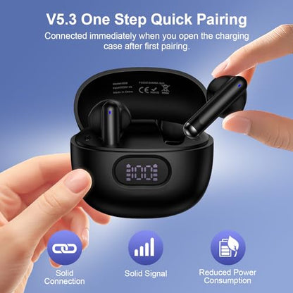 Wireless Earbuds Bluetooth Headphones for Samsung Galaxy S26 S25 Ultra S24 - color: Black
