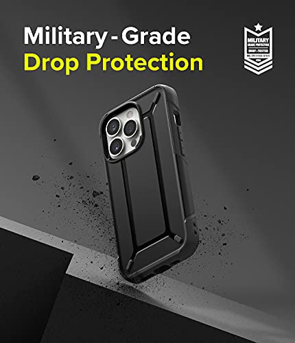 Ringke DX Compatible with iPhone 13 Pro Max, Tough Dual-Layered Military Grade Drop Protection Heavy Duty Frame Bumper Back Cover for 6.7-Inch (2021) - Black